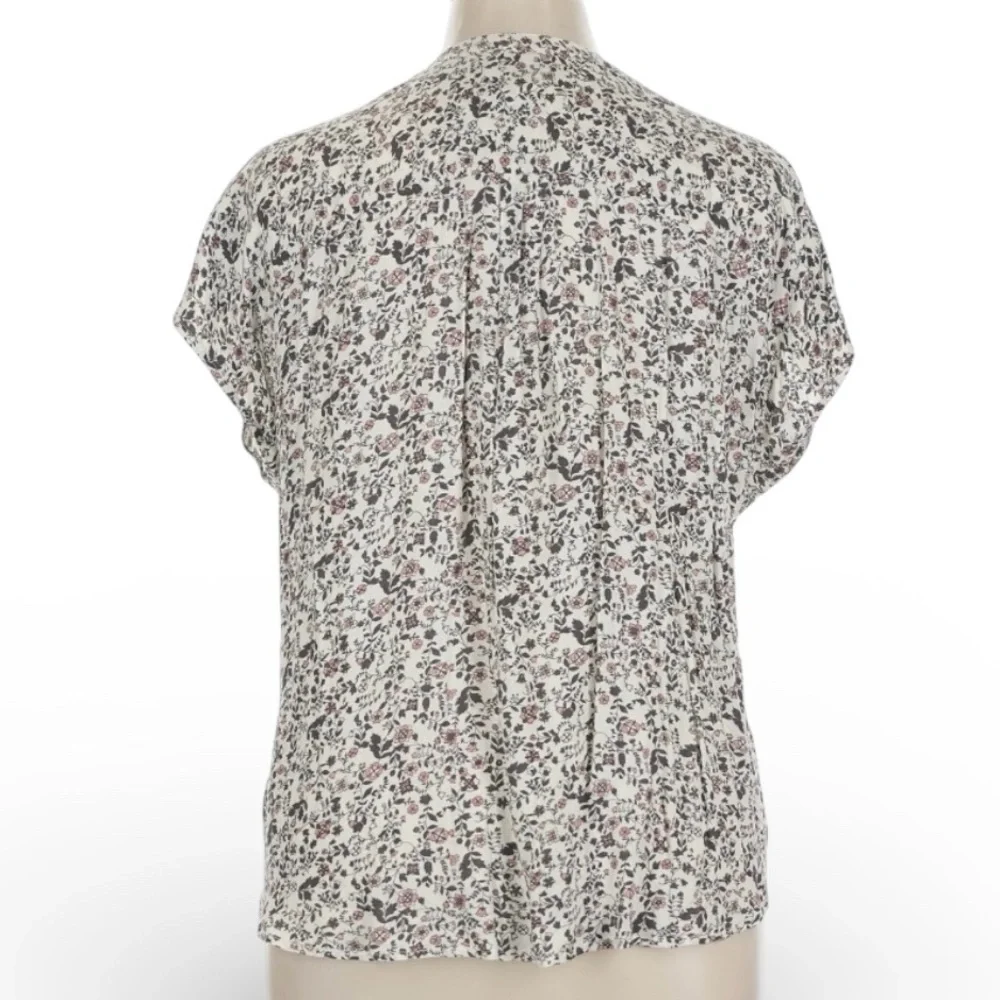 Treasure & Bond Floral Blouse Boho Peasant Top Button Front Short Sleeve XL - Picture 3 of 8